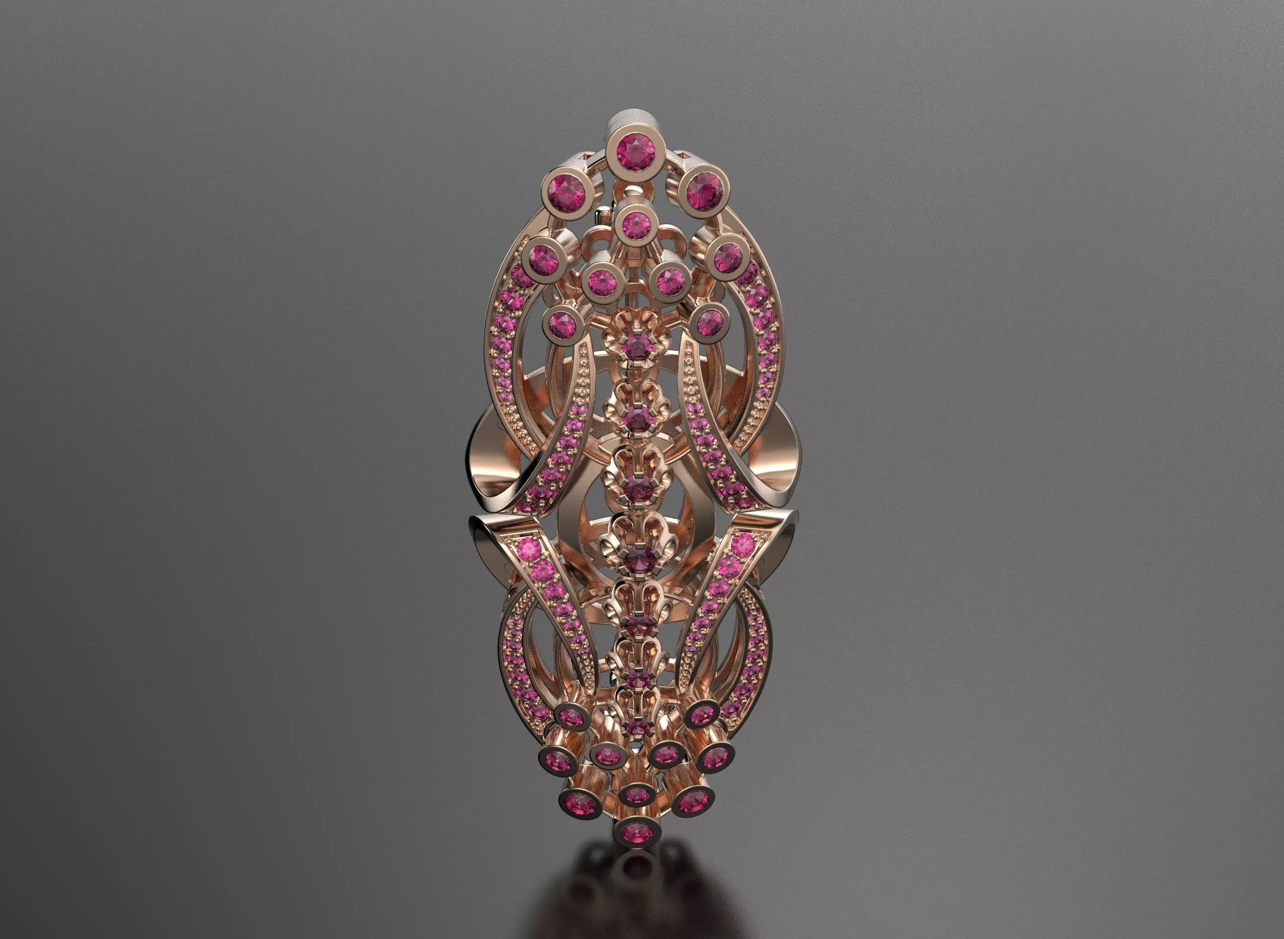 Brooch with diamonds 3D print model_3