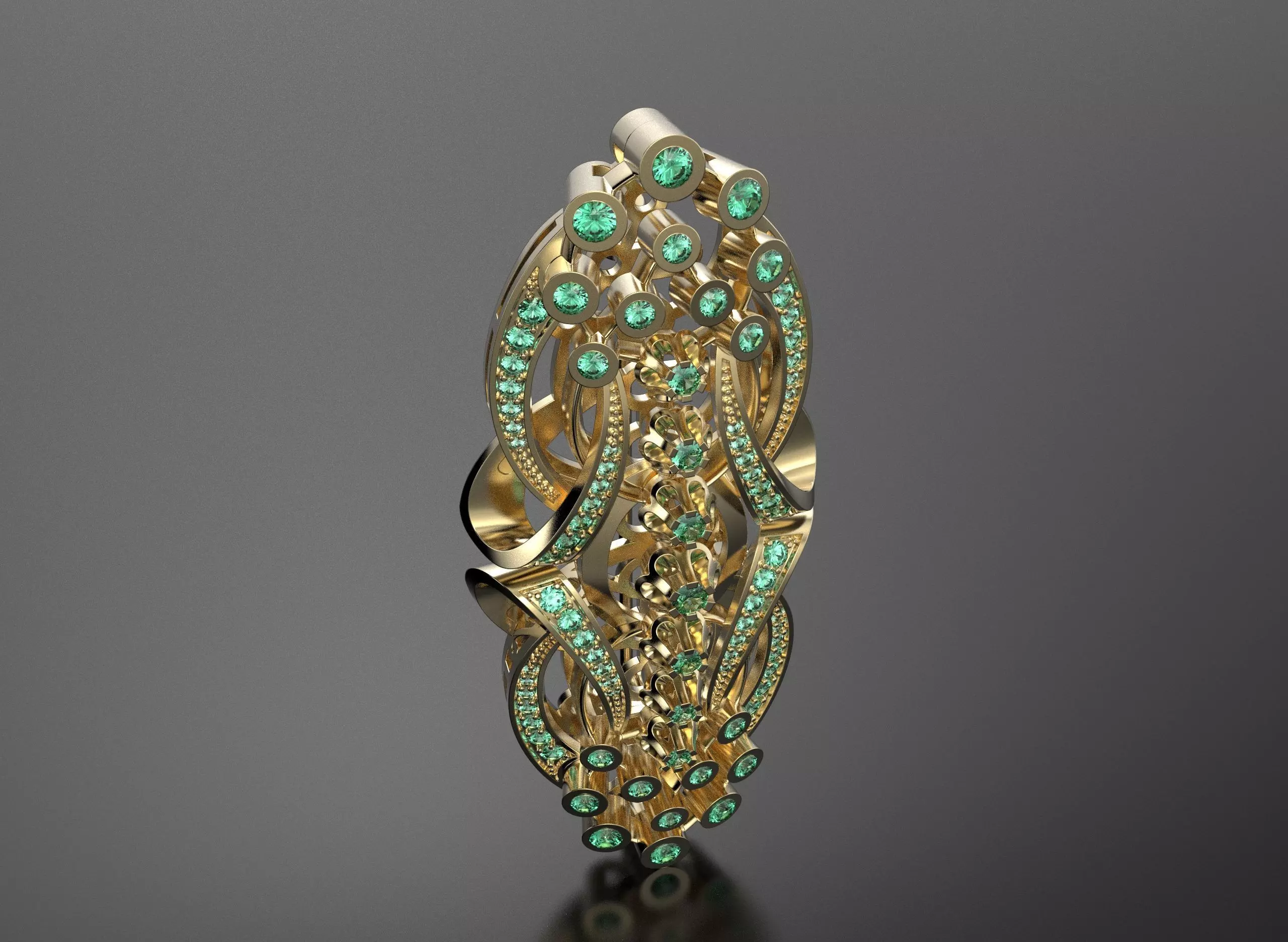 Brooch with diamonds 3D print model_1