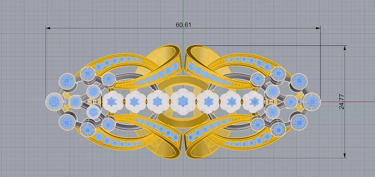 Brooch with diamonds 3D print model_6