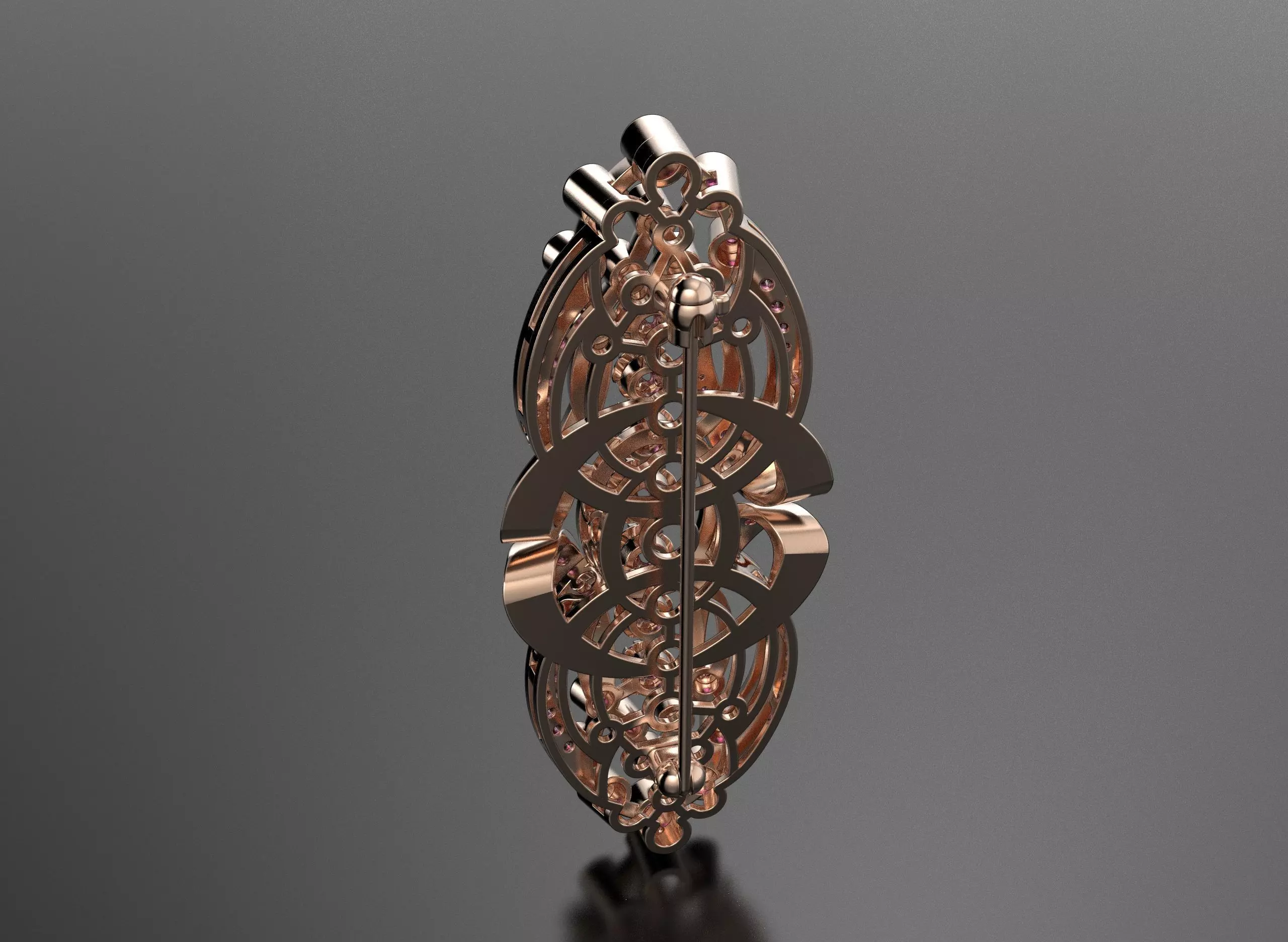 Brooch with diamonds 3D print model_4