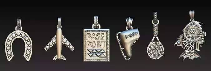 Travel Adventure Pendant Collection 3D print model