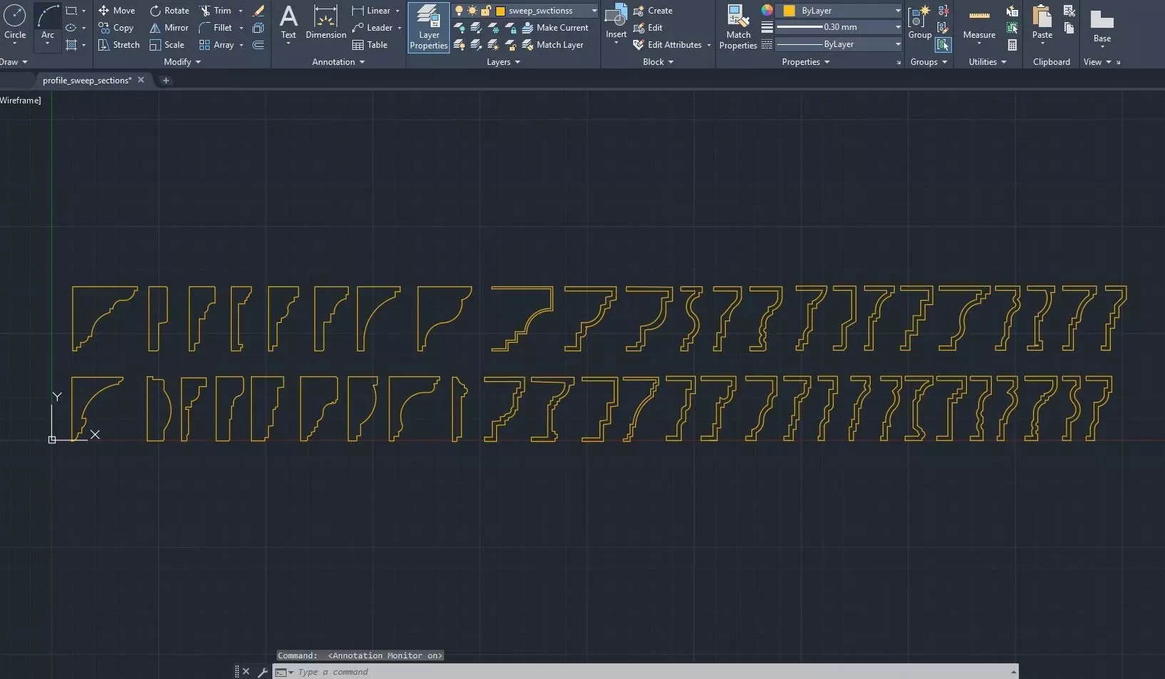 Classical molding profile sweeps collection 3D model_5