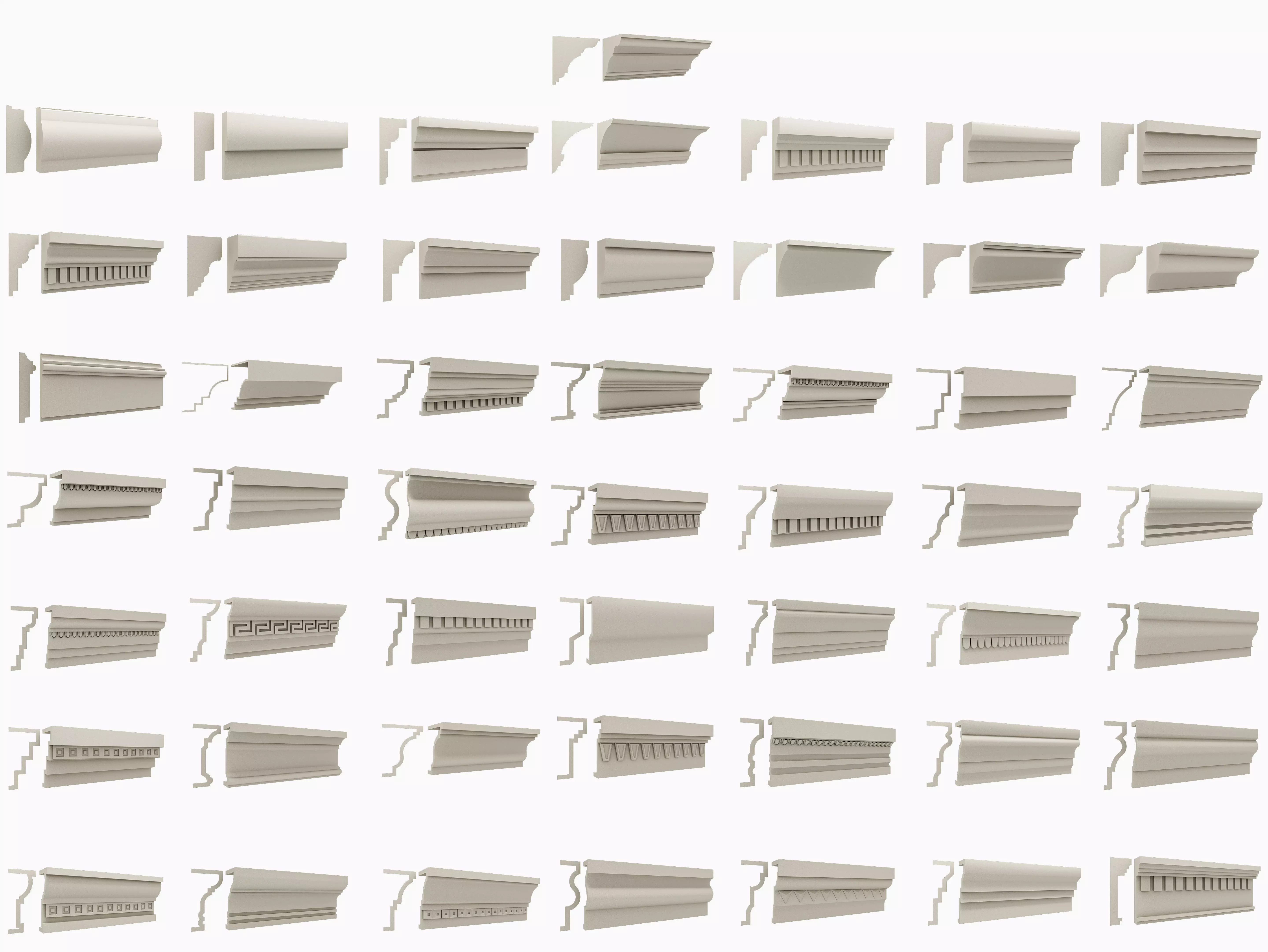 Classical molding profile sweeps collection 3D model_0
