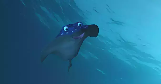 Manta Ray - Inspired by Animated Ray Characters Low-poly 3D model