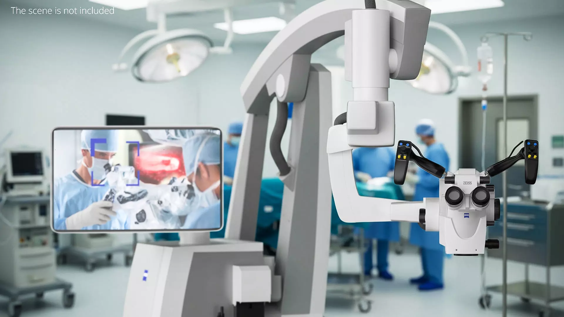 ZEISS Kinevo 800 S Operating Microscope System Rigged 3D model_1