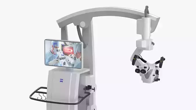 ZEISS Kinevo 800 S Operating Microscope System Rigged 3D model ZEISS Kinevo 800 S Operating Microscope System Rigged 3D model