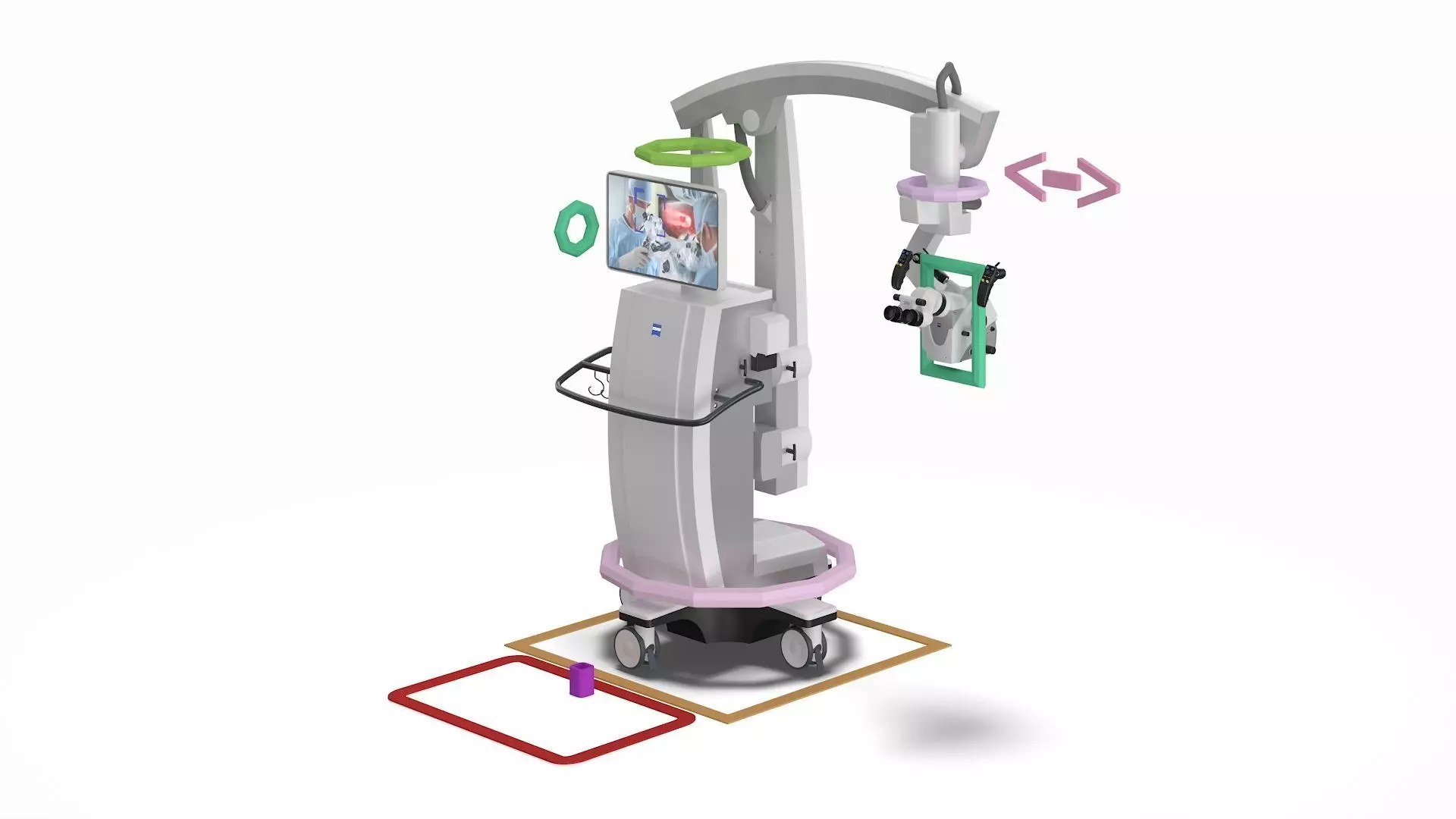 ZEISS Kinevo 800 S Operating Microscope System Rigged 3D model_2