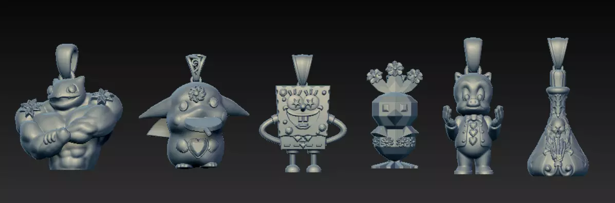 Cartoon Character Pendant Collection 3D print model_3
