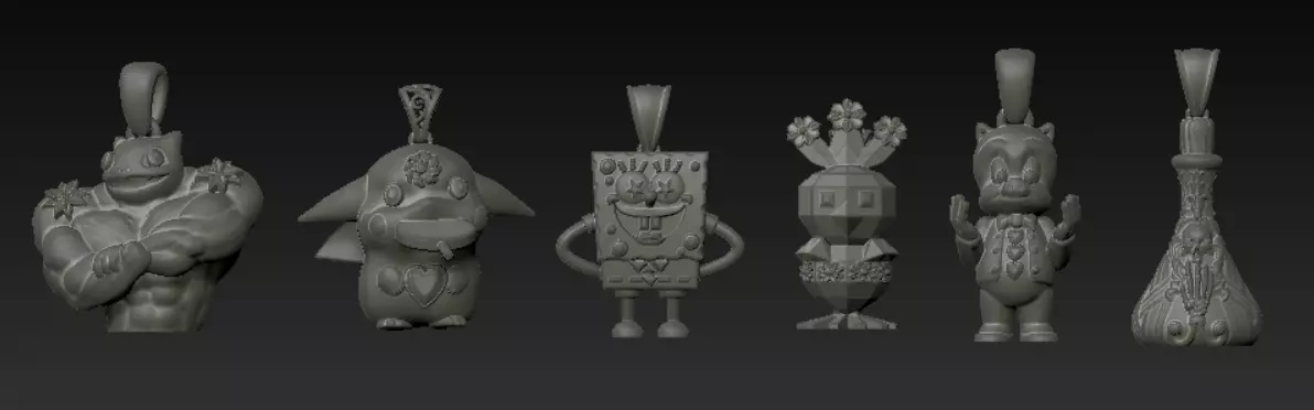 Cartoon Character Pendant Collection 3D print model_2