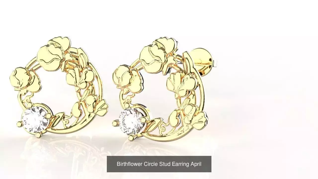 Birthflower Circle Stud Earring Complete Collection _5