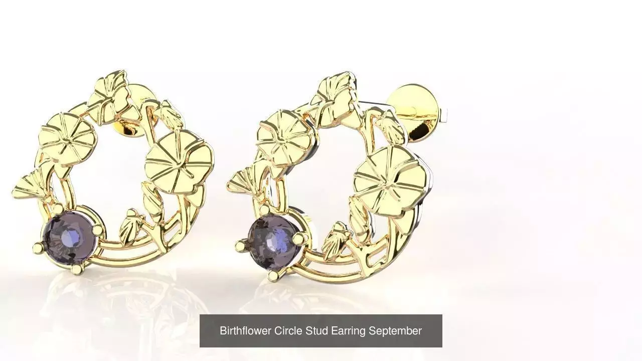 Birthflower Circle Stud Earring Complete Collection _10