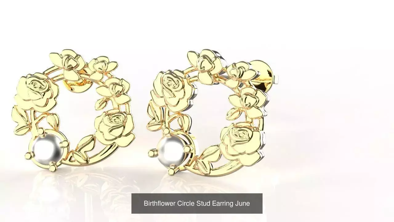 Birthflower Circle Stud Earring Complete Collection _7
