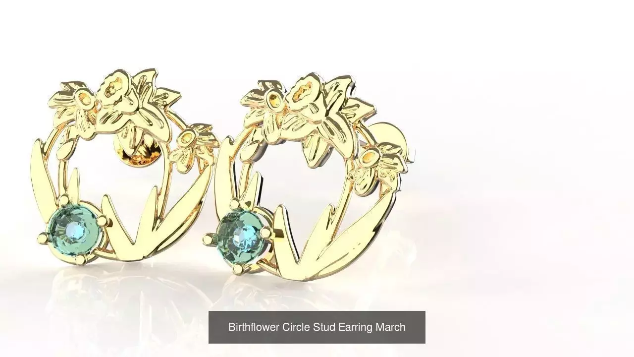 Birthflower Circle Stud Earring Complete Collection _4