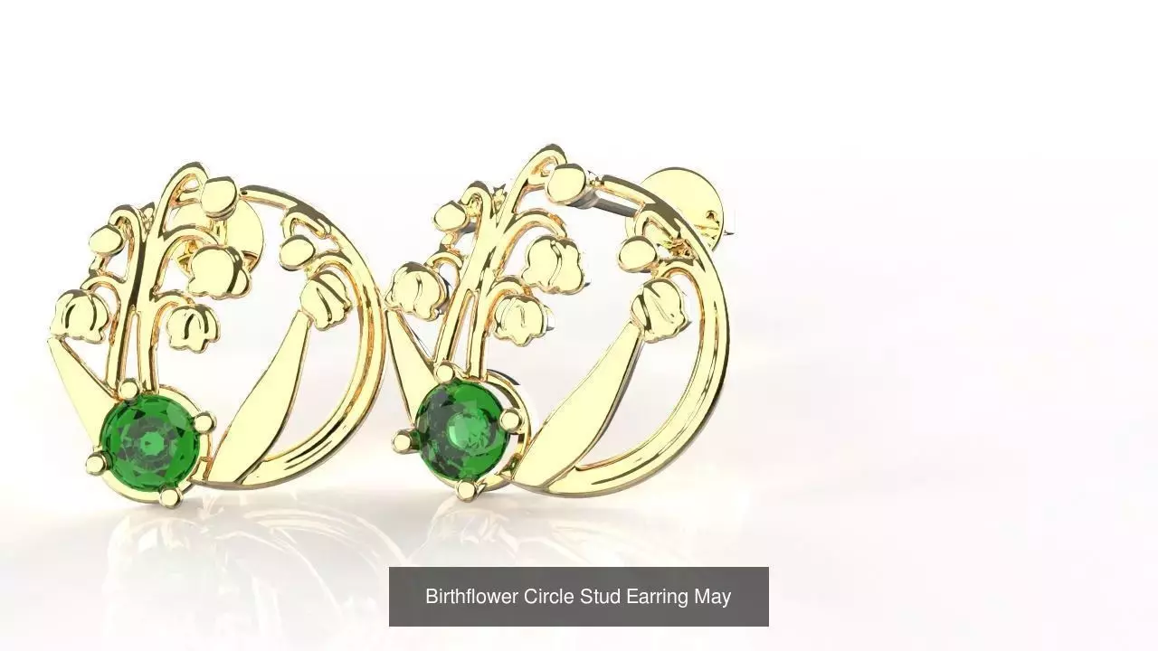 Birthflower Circle Stud Earring Complete Collection _6