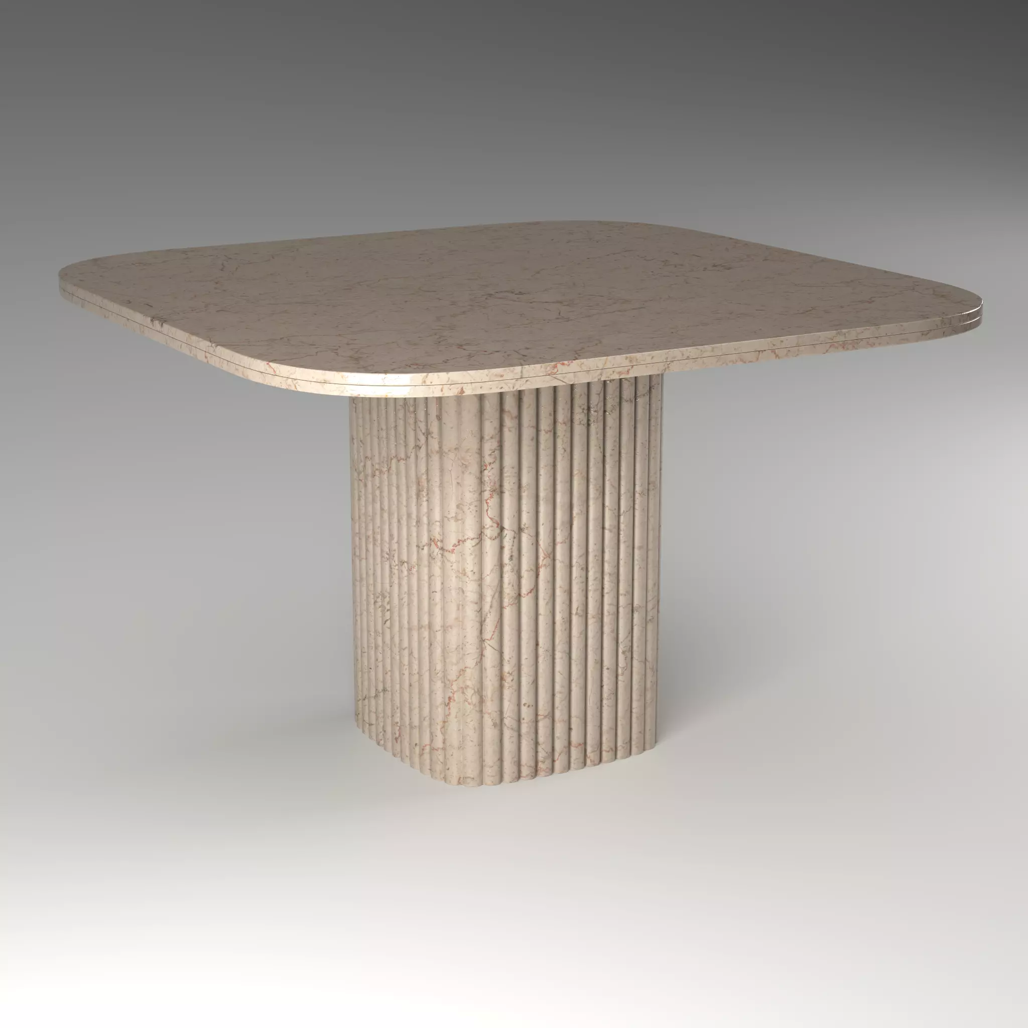 Selene Square Marble Dining Table Low-poly 3D model_2