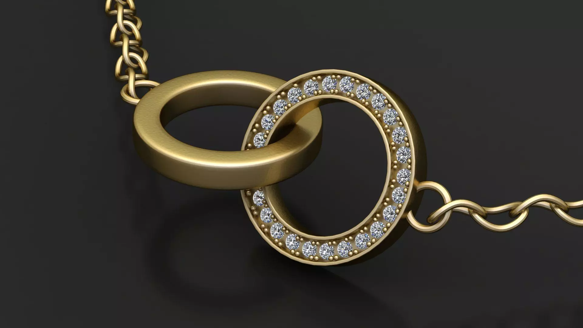 Interlocked Diamond Circles Necklace 3D print model