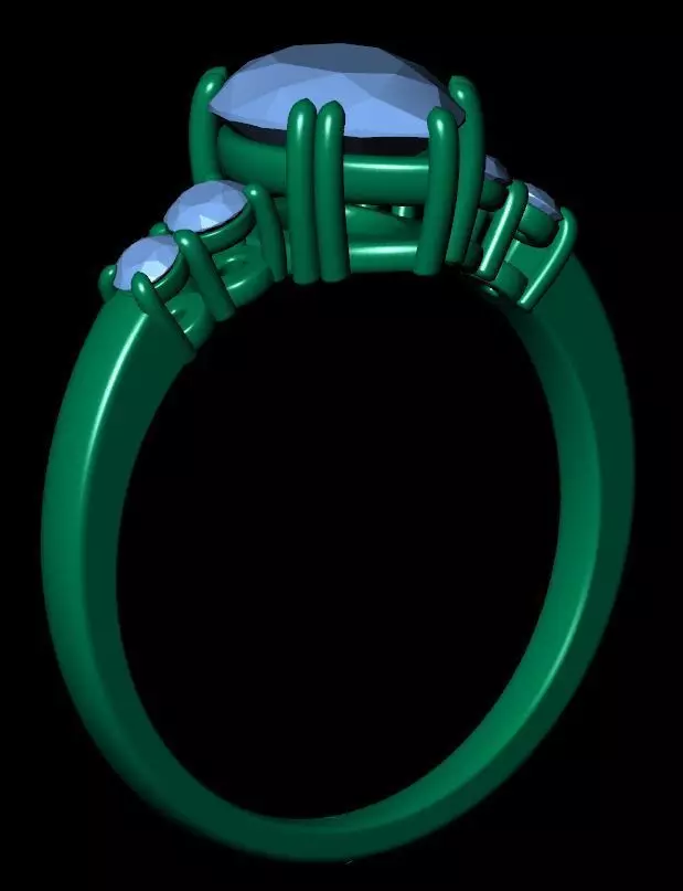 Pear Engagement Ring 3D print model_15