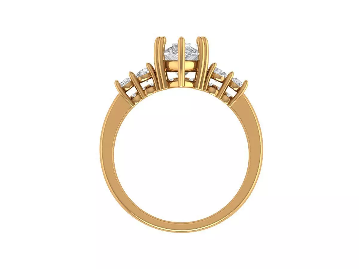 Pear Engagement Ring 3D print model_5