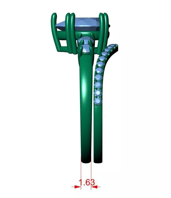 Pear Engagement Ring 3D print model_7
