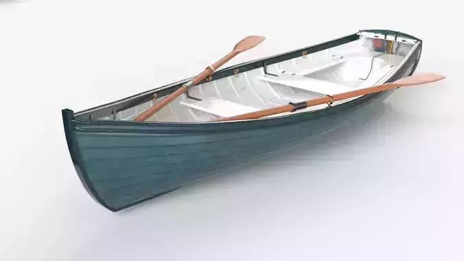 Green wooden boat