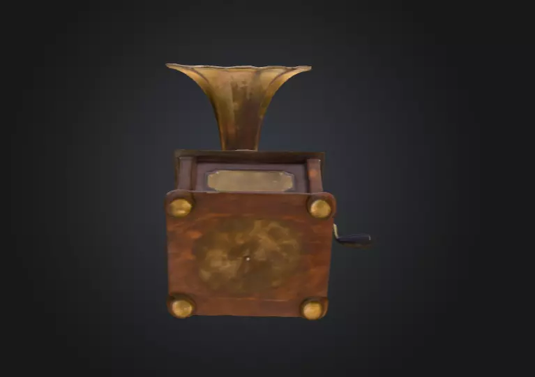 Vintage Rusted Gramophone Low-poly 3D model_7