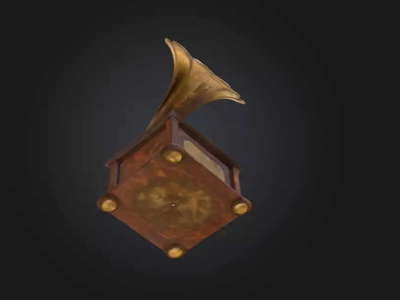 Vintage Rusted Gramophone Low-poly 3D model_12