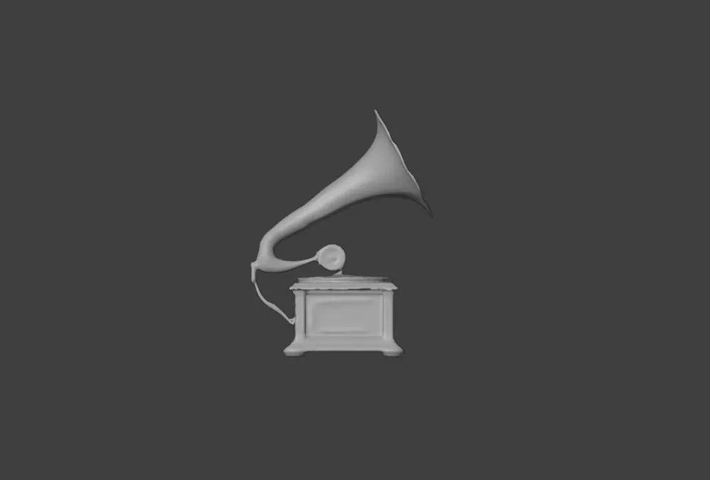 Vintage Rusted Gramophone Low-poly 3D model_20