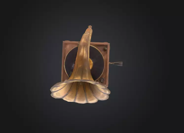 Vintage Rusted Gramophone Low-poly 3D model_15