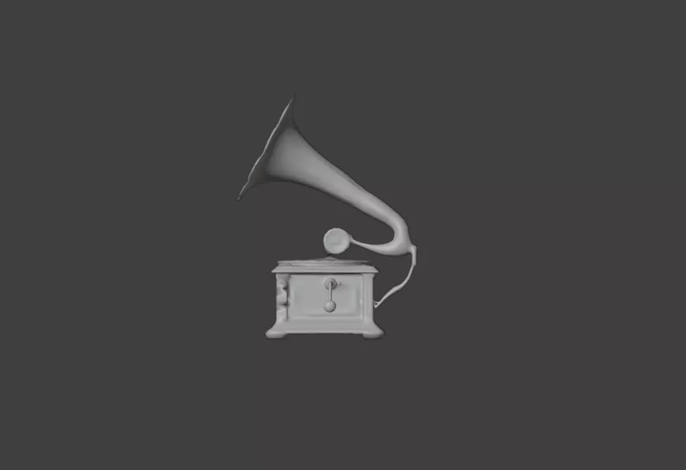 Vintage Rusted Gramophone Low-poly 3D model_19