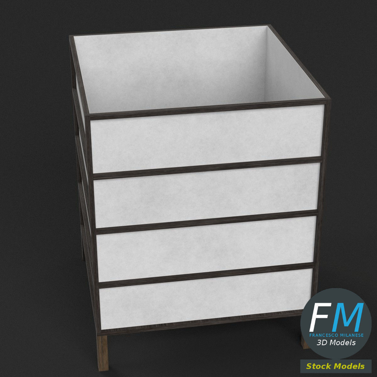 Japanese table lamp 1 3D model_2