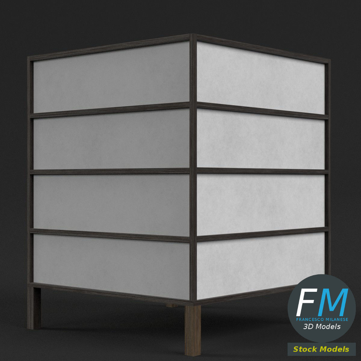 Japanese table lamp 1 3D model_3