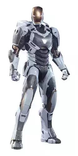 Futuristic Iron Man Armor Suit Gold Silver Plating 3D