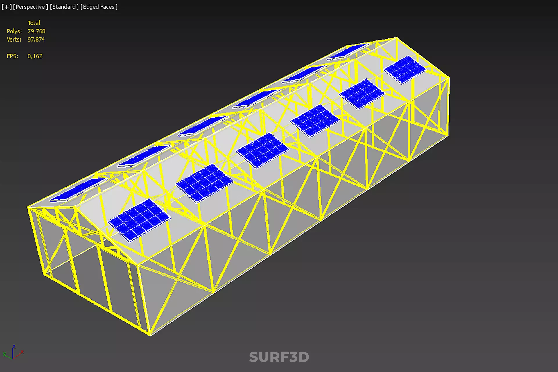 SOLAR POWERED PLANT CROP GREENHOUSE HOTHOUSE GLASSHOUSE GARDEN 3D model_27