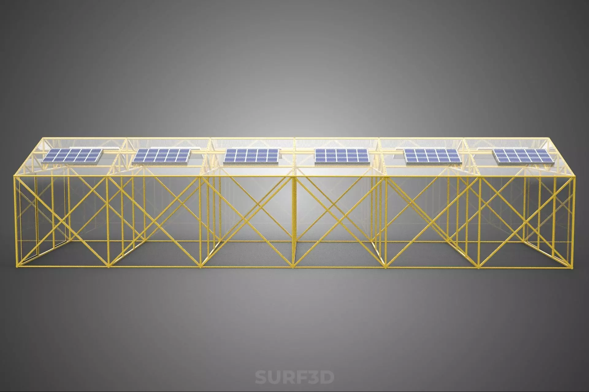 SOLAR POWERED PLANT CROP GREENHOUSE HOTHOUSE GLASSHOUSE GARDEN 3D model_9