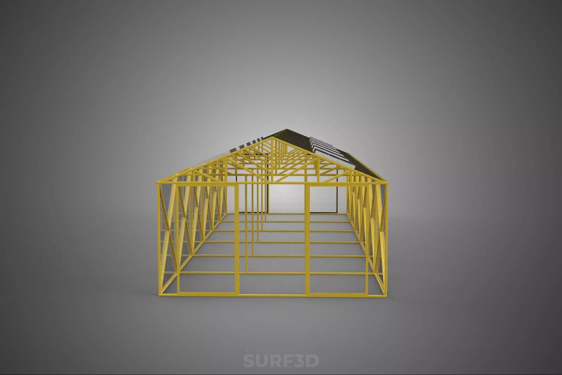 SOLAR POWERED PLANT CROP GREENHOUSE HOTHOUSE GLASSHOUSE GARDEN 3D model_11