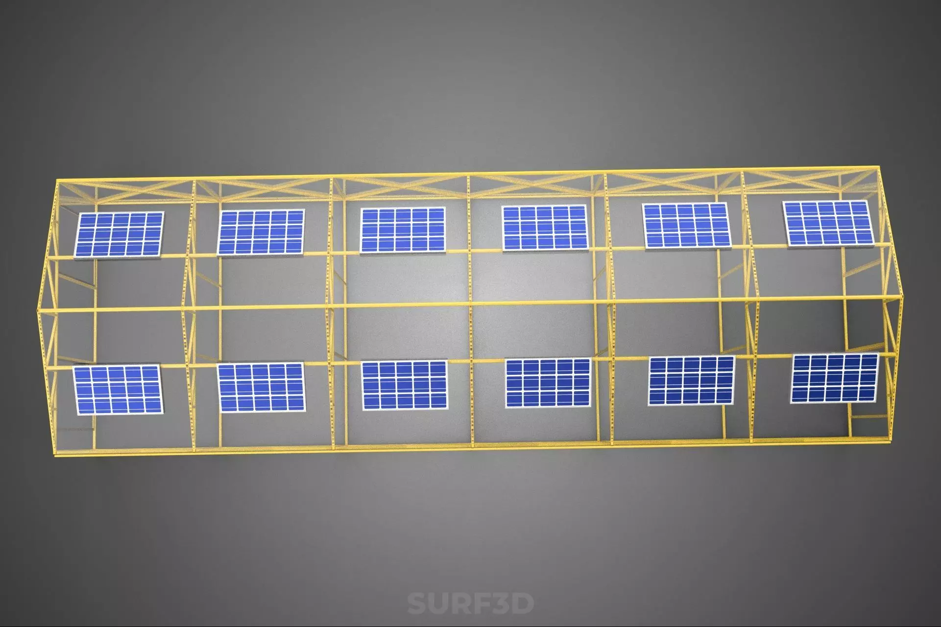 SOLAR POWERED PLANT CROP GREENHOUSE HOTHOUSE GLASSHOUSE GARDEN 3D model_22