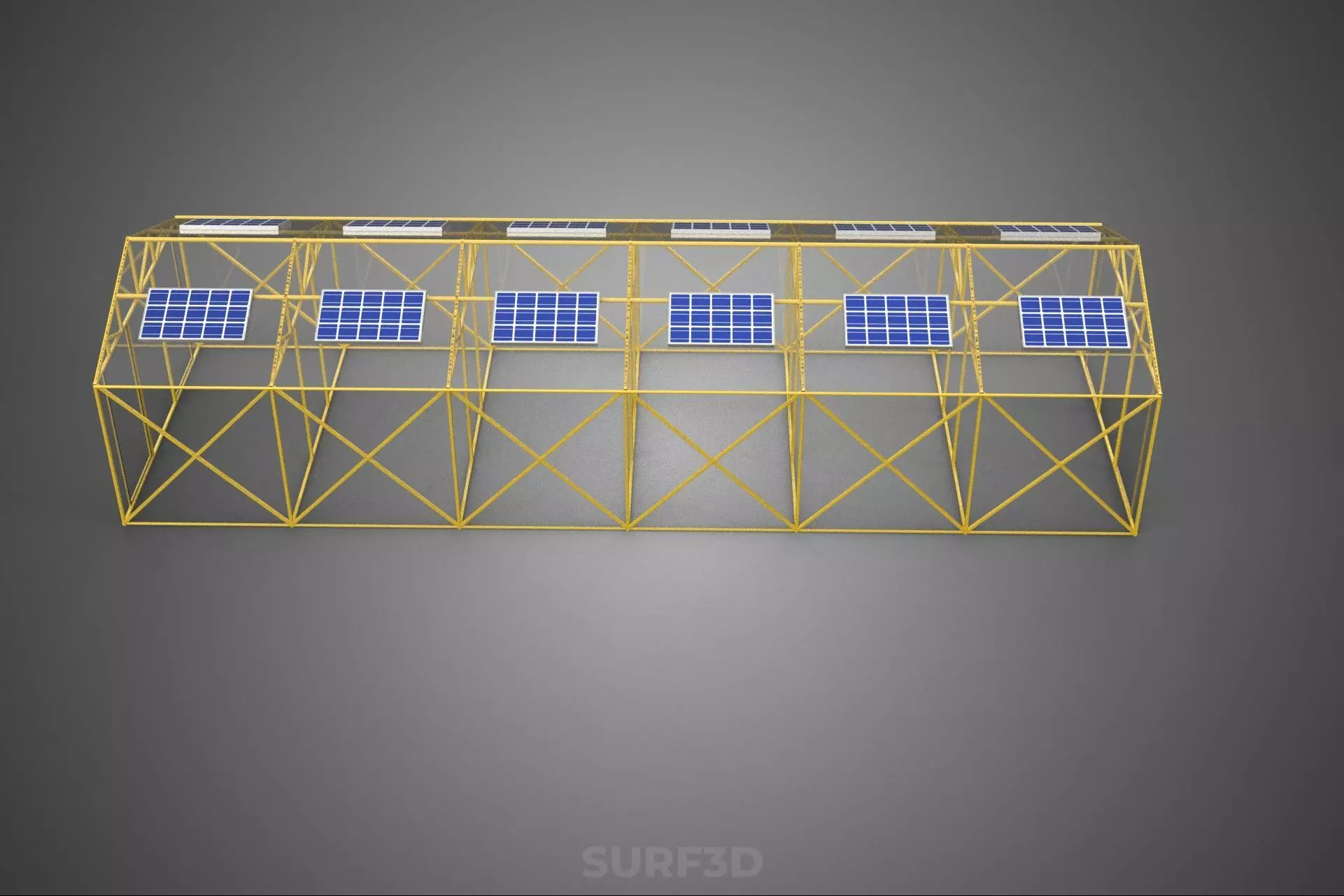 SOLAR POWERED PLANT CROP GREENHOUSE HOTHOUSE GLASSHOUSE GARDEN 3D model_4