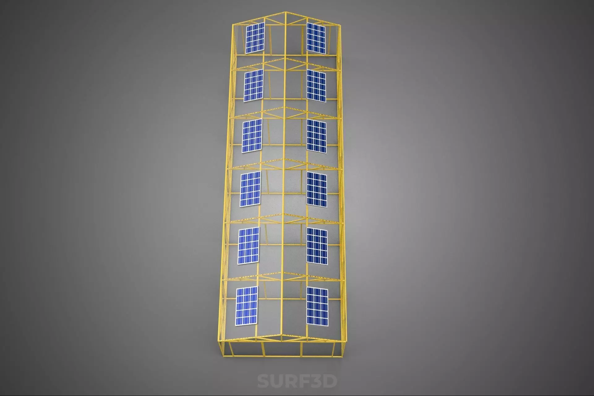 SOLAR POWERED PLANT CROP GREENHOUSE HOTHOUSE GLASSHOUSE GARDEN 3D model_20