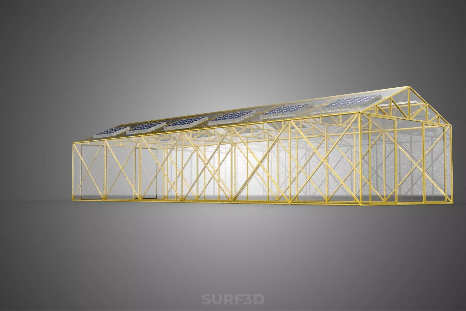 SOLAR POWERED PLANT CROP GREENHOUSE HOTHOUSE GLASSHOUSE GARDEN 3D model_17