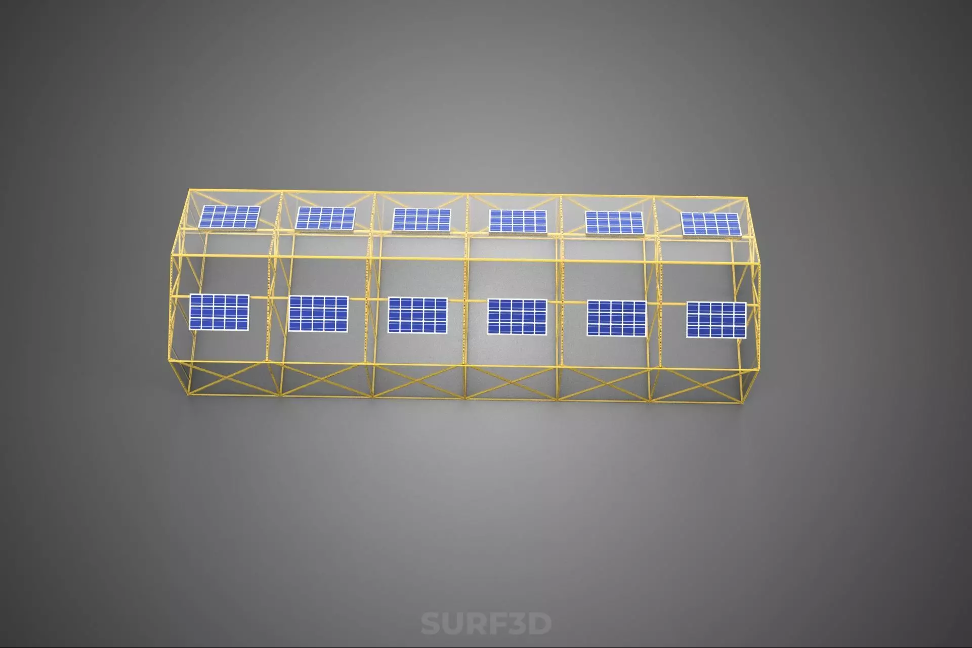SOLAR POWERED PLANT CROP GREENHOUSE HOTHOUSE GLASSHOUSE GARDEN 3D model_21