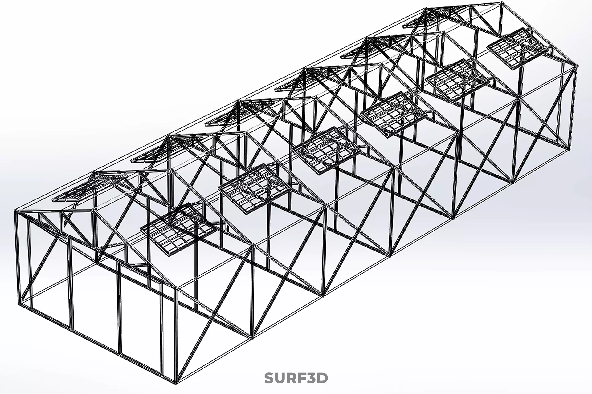 SOLAR POWERED PLANT CROP GREENHOUSE HOTHOUSE GLASSHOUSE GARDEN 3D model_29
