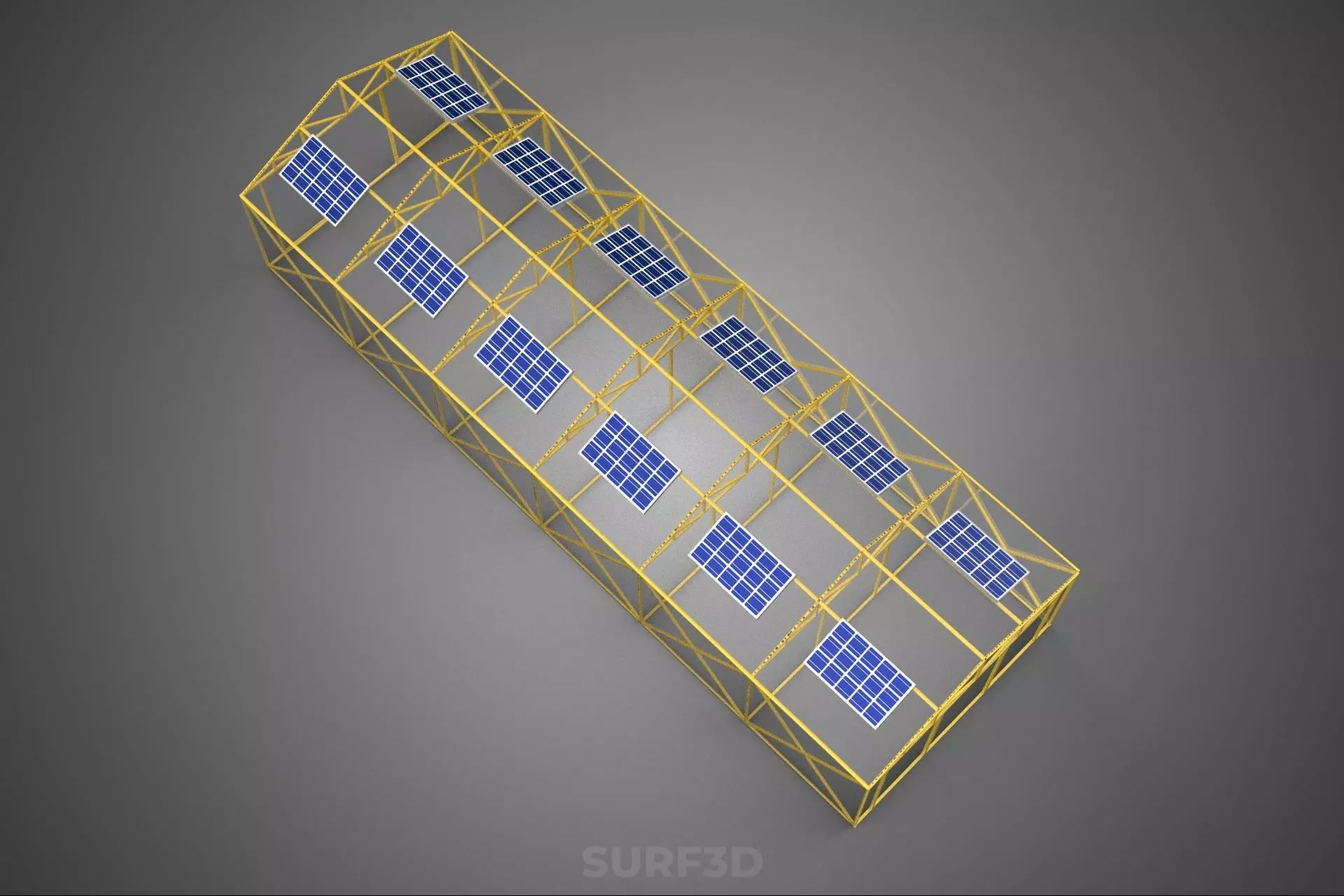 SOLAR POWERED PLANT CROP GREENHOUSE HOTHOUSE GLASSHOUSE GARDEN 3D model_19