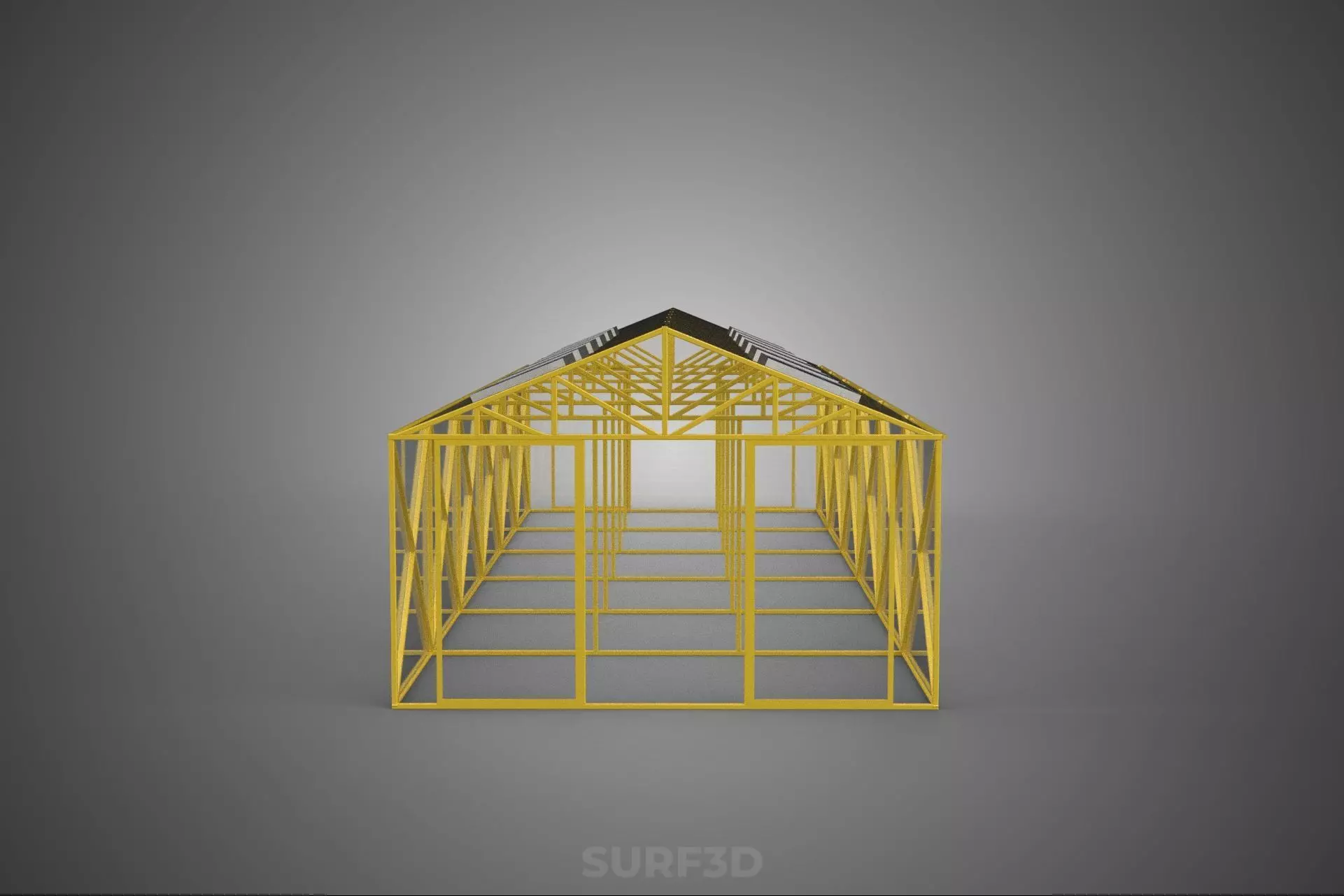 SOLAR POWERED PLANT CROP GREENHOUSE HOTHOUSE GLASSHOUSE GARDEN 3D model_7