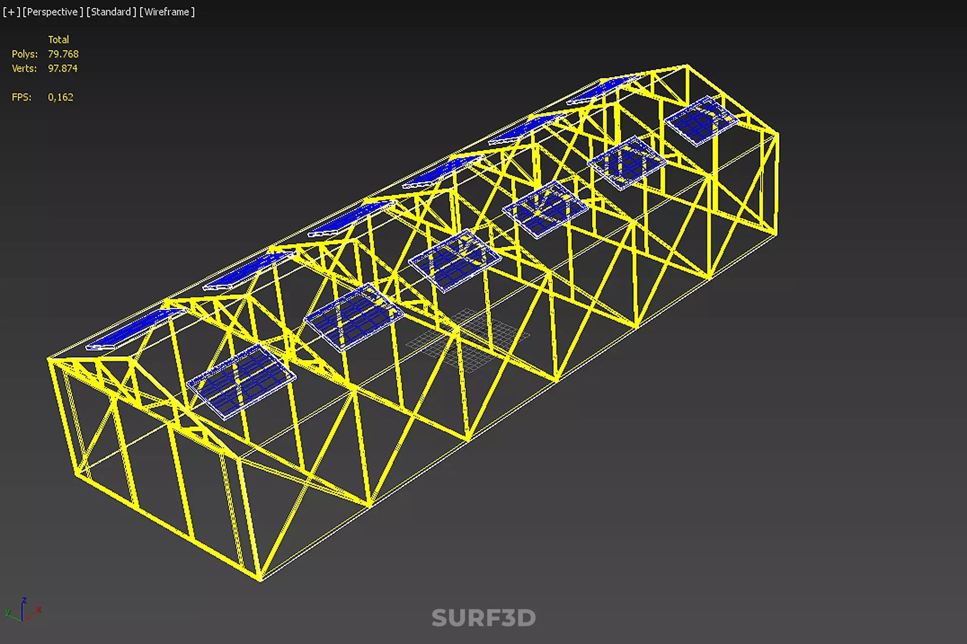 SOLAR POWERED PLANT CROP GREENHOUSE HOTHOUSE GLASSHOUSE GARDEN 3D model_28