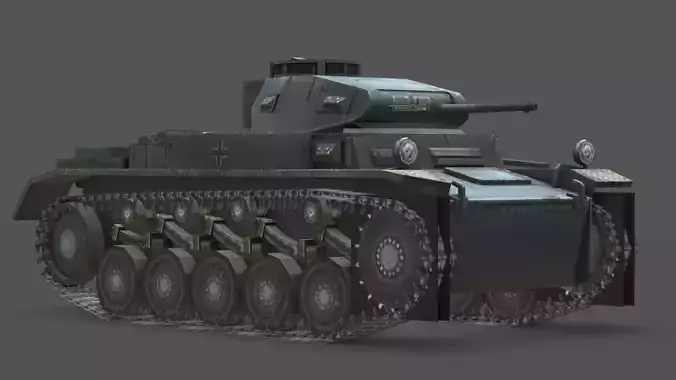 Pz II-F Light Tank 3D Model