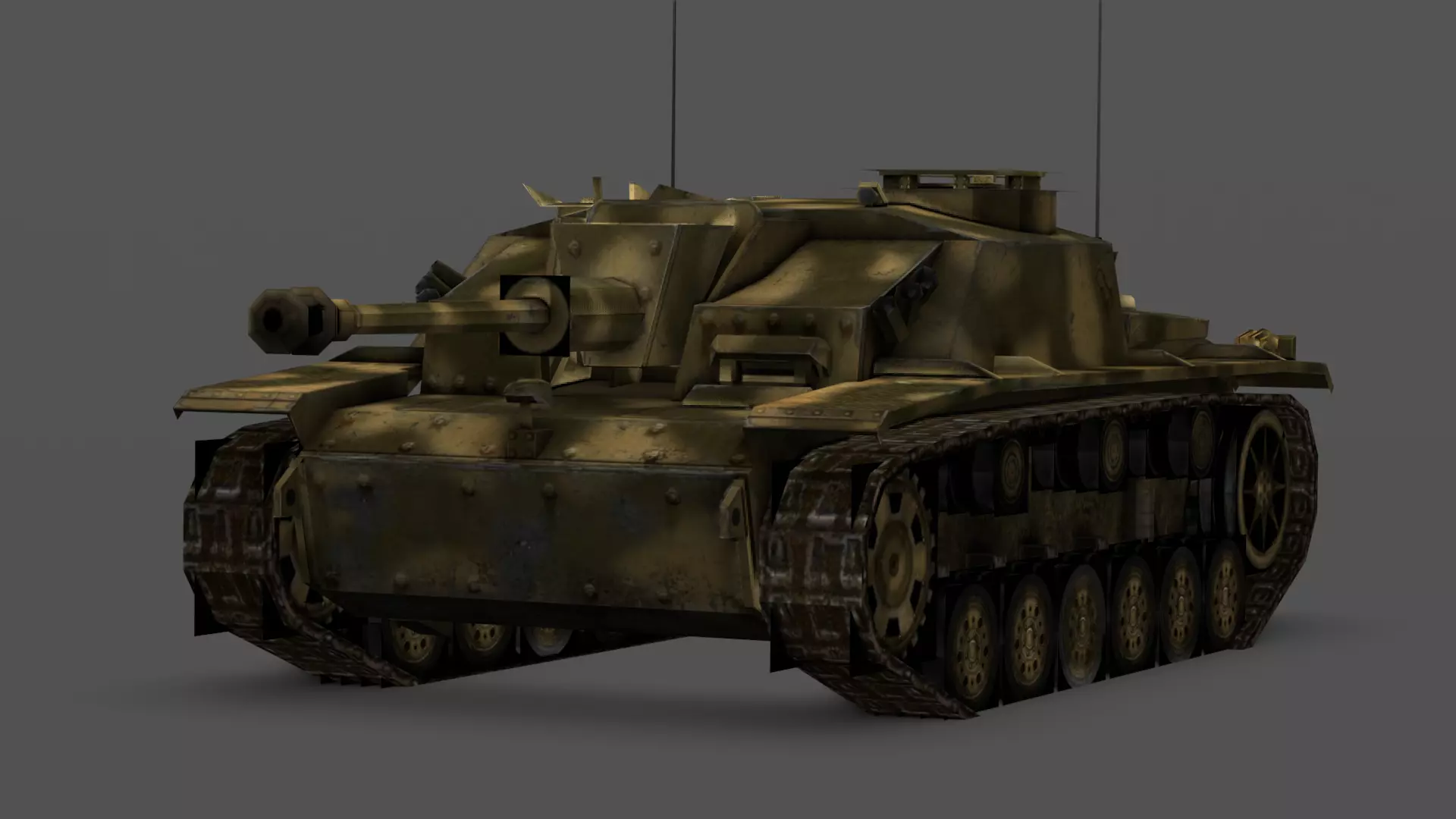 StuG 40G Assault Gun 3D Model Low-poly 3D model
