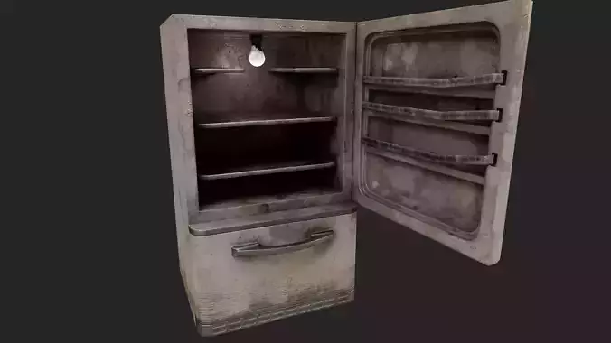 Old Refrigerator Game Ready Model