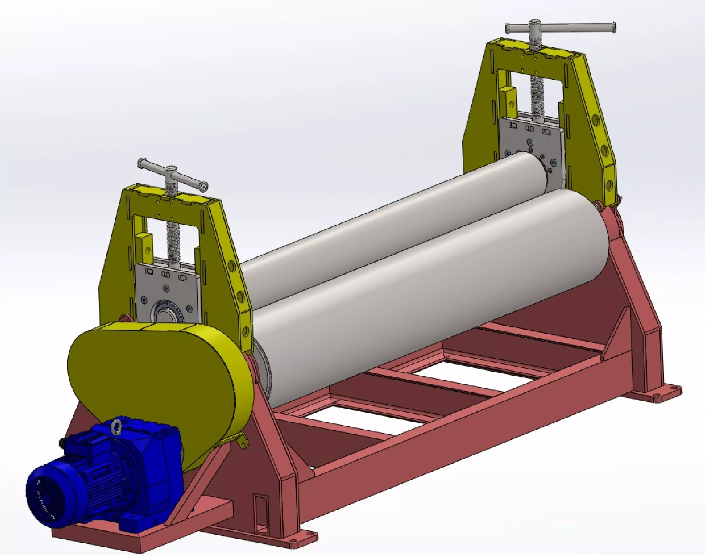 1800 mm cylindrical sheet metal bending machine 3D model_1