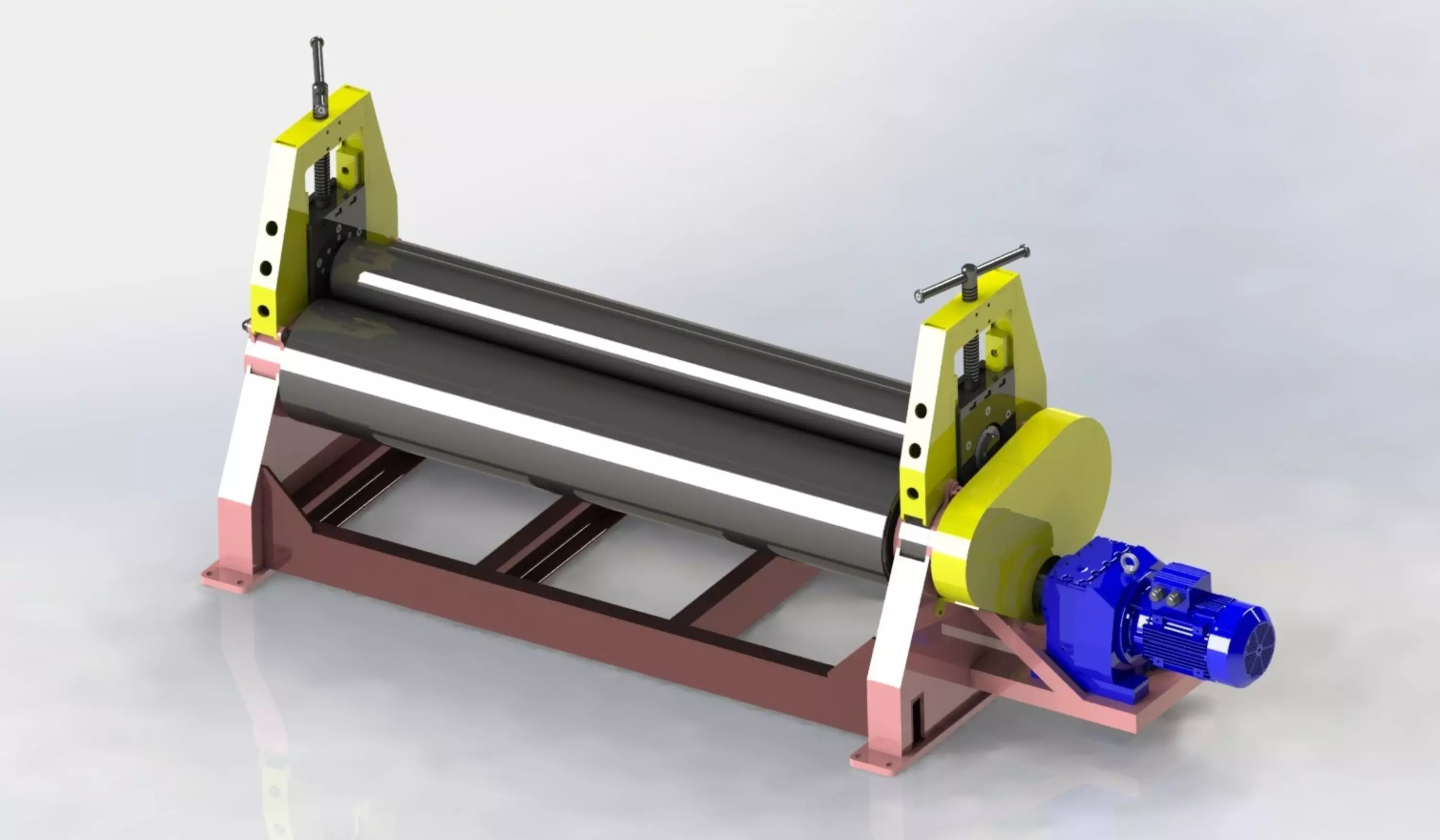 1800 mm cylindrical sheet metal bending machine 3D model_0