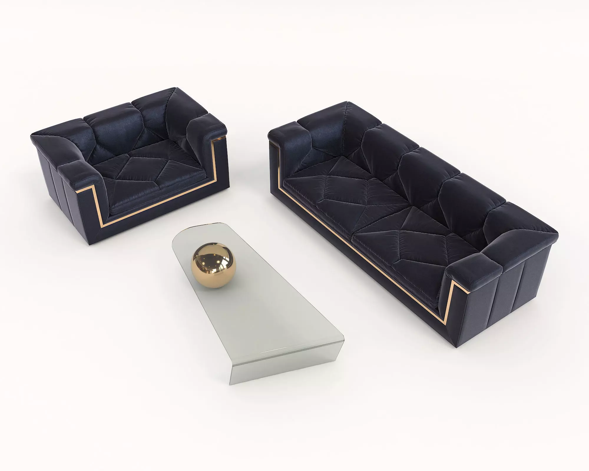 Luxury Sofa and Armchair 3D model_1